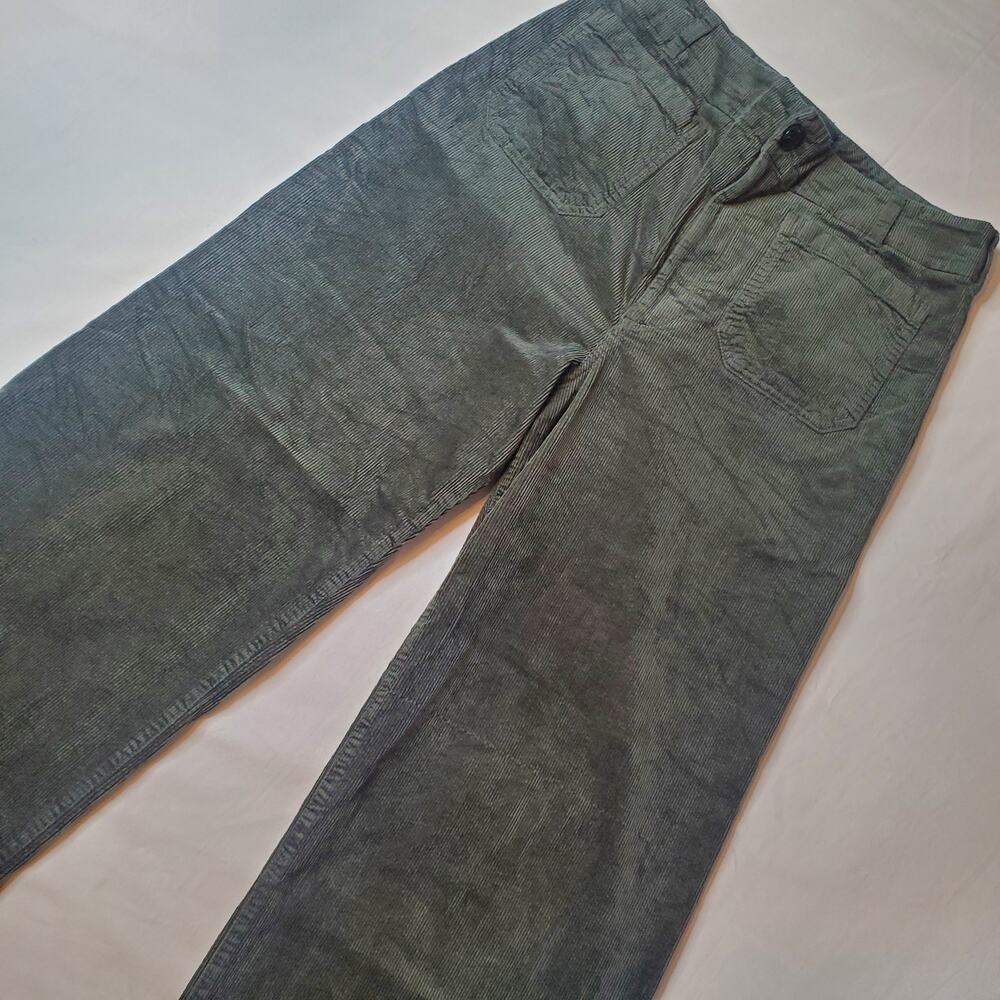 Maeve Anthropologie Women's Size 33T Colette Wide Leg Corduroy Pants Green